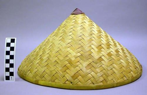 Hat woven of thick bamboo strips
