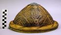 Woven bamboo strip hat with silver finial
