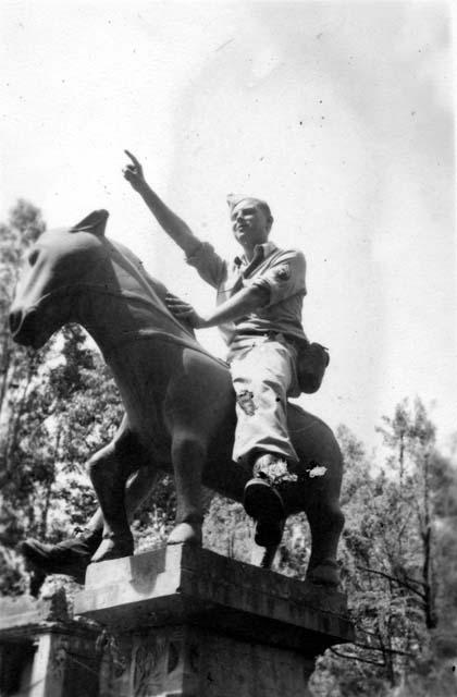 Fener on horse statue