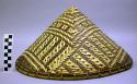 Hat woven in abstract line pattern