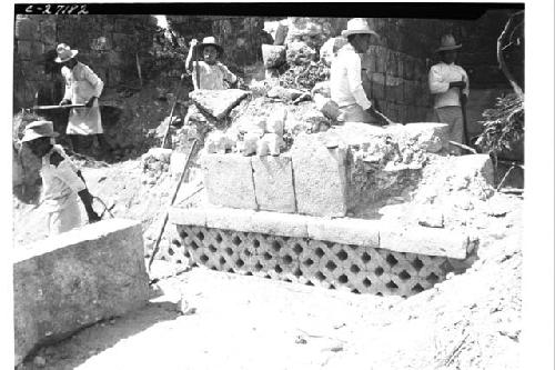 Excavation at front of T. of 2 LIntels, Old Chichen