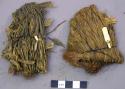Sandal fragments, thin fibers woven around reeds