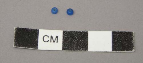 Beads, rounded blue glass seed beads