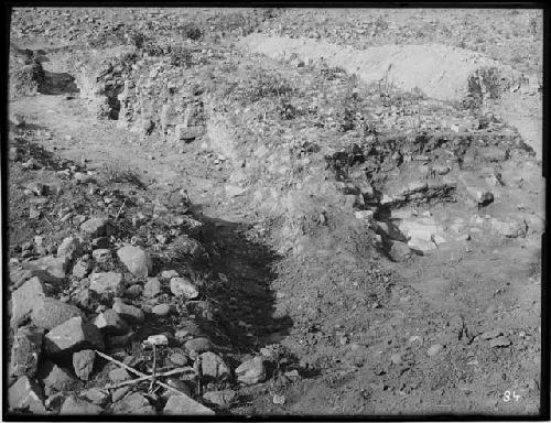 Western wall of Mound 36, looking north