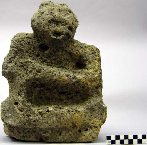 Crude statuette, human figure-volcanic tuff