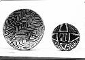 Gila polychrome bowls showing geometric designs on interior