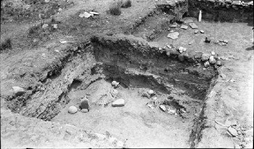 Excavated Room 63, Objects on Floor In Situ