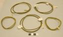 5 pairs of brass wire bracelets