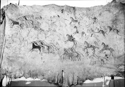 Painted Buffalo Hide, War Scenes Depicted