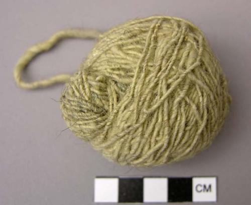 Ball of wool twine and spindle used for spinning it