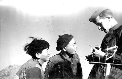 Soldier with children