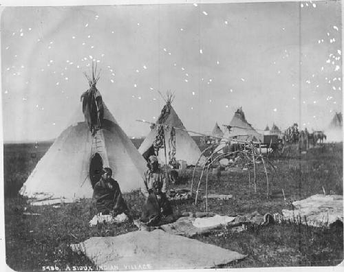 Sioux Village, Copy from an Old Print