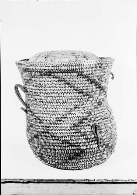 Basket With Lid, Geometric Design