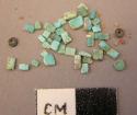 Turquoise fragments and 2 discoidal beads