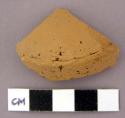 Ceramic, redware sherd, possibly unglazed, possilbe flower pot base