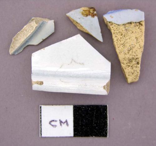 Ceramic, pearlware, sherds with blue designs