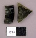 Glass, green bottle glass, fragments