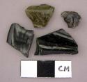 Glass, green bottle glass, fragments