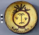 Bowl, polacca polychrome style c. int: clown design; ext: linear design. 9.5 x 1