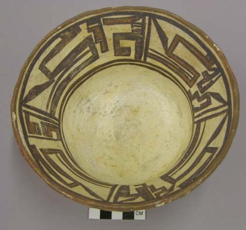 Bowl, polacca polychrome style c. int: linear design; ext: slipped, no design. 8