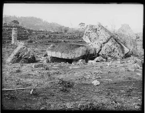 Looking north at Stela C