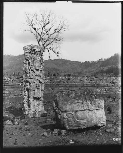 Front of Stela F and altar