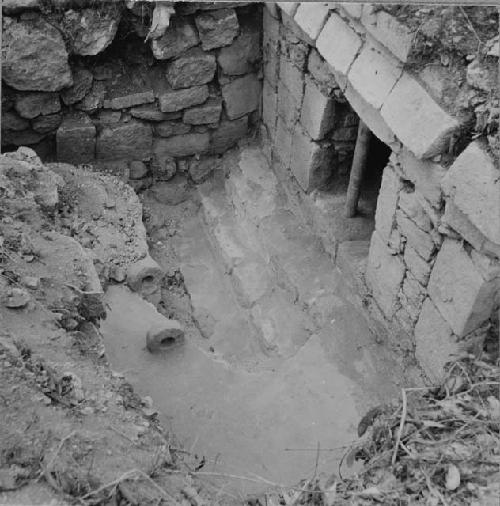 Buried steps in front of shrine at Structure R89