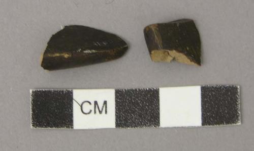 Sherds, 2 fragments, black exterior slip