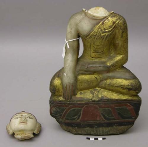 Gilded marble statue of Buddha (gautama)