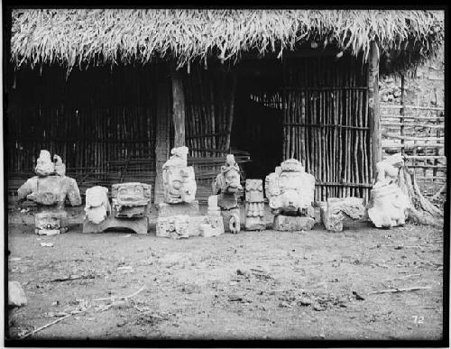 Sculptures from excavations near western and southern sides of mound 21