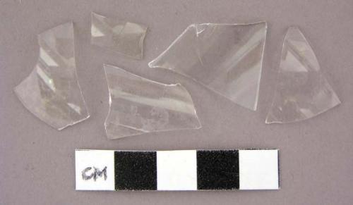 Glass, flat or vessel, colorless shards