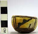 Bowl, polacca polychrome style c. int: linear design; ext: linear design. 2.9 x