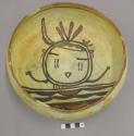 Bowl, polacca polychrome style c. int: kachina design; ext: slipped, no design.