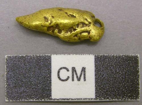 Metal, gold nugget pendant