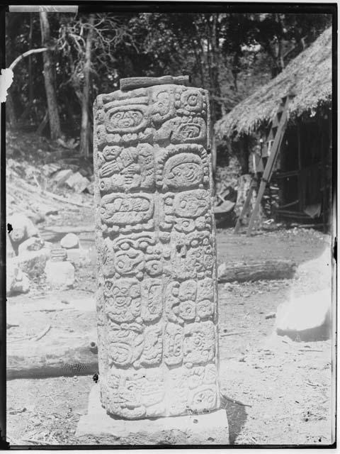 Sculpture with glyphs