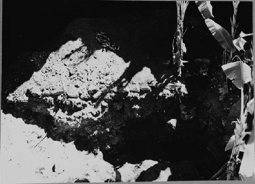 Column and trench in Ch'en Mul Cenote