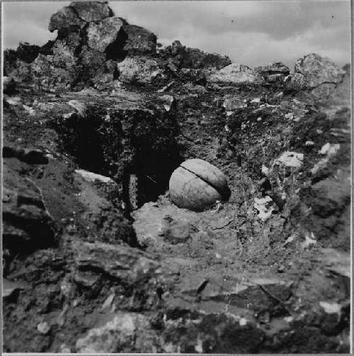 Cache of Pots under Floor of Super-Structure 6; From South