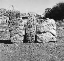 5C15. Sculptured stones found at position 19 on sketch map SW portion of plaza