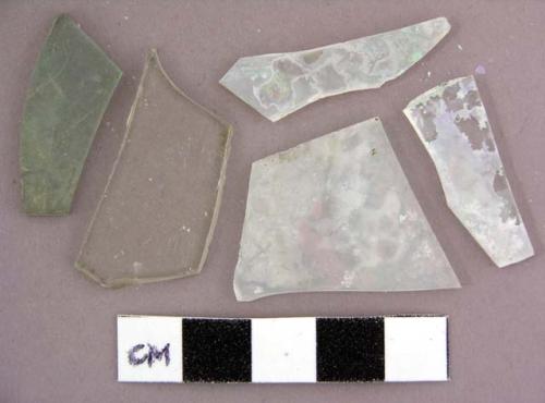 Glass, fragments, mostly clear