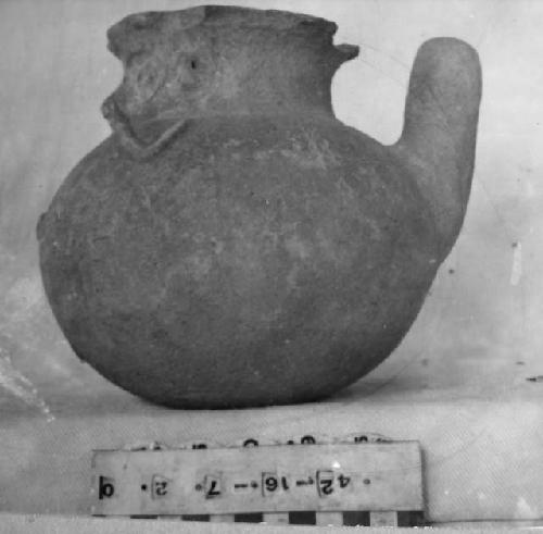 Spouted pisote-effigy jar.