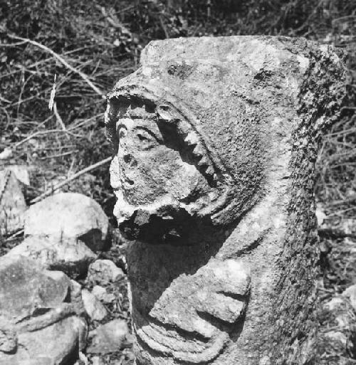 Closeup of top of a Jaguar Atlantean, Temple of the Jaguar