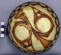 Bowl, polacca polychrome style c. int: zuni rain bird design; ext: linear design