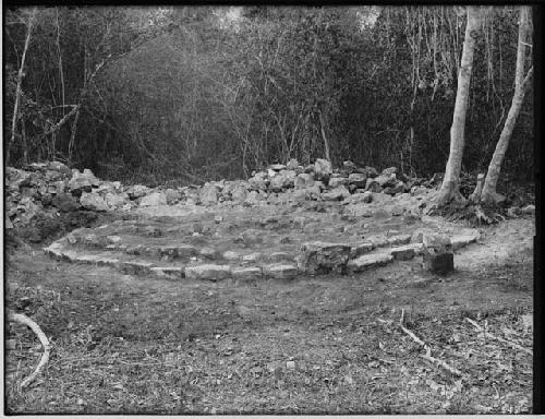 Stone circle. Mound Southwest of temple