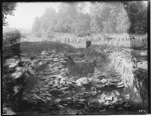 Embankment cut through