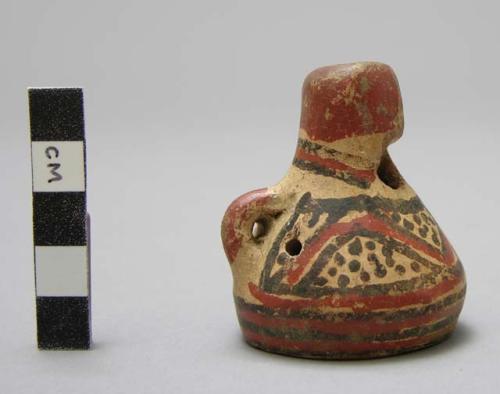 Pottery whistle, bottle shape