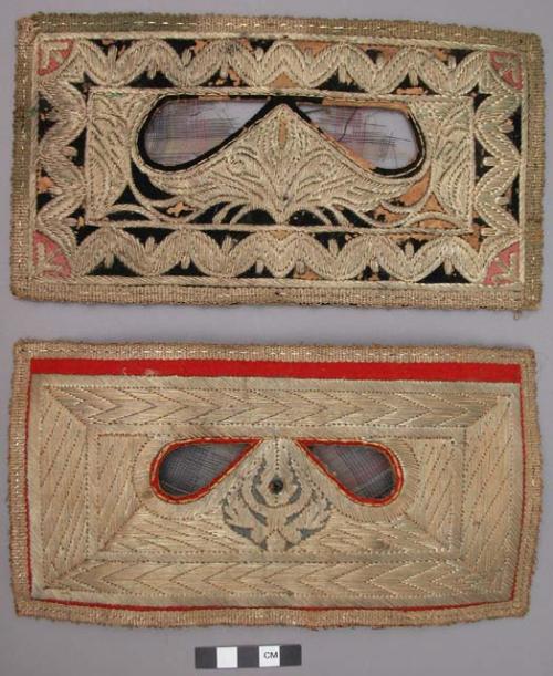 Two embroidered women's eye masks (burqa)
