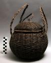 Black basket with cover