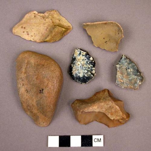 6 miscellaneous worked stones