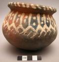 Pottery jar (anglit) - white on red ware; for cooking rice