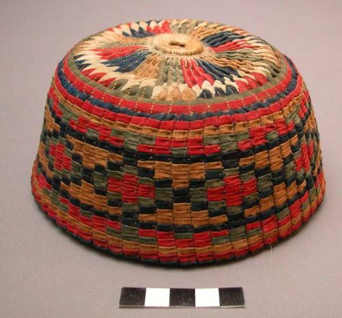 Cap of colored cloth